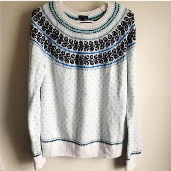 Talbots Sweaters - Talbots Fair Isle Crewneck Lambswool Blend Sweater